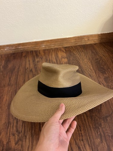 Fedora de paja embalable de ala ancha Eric Javits Daphne - natural/negro - Imagen 2 de 10
