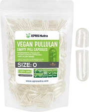 Size 0 Plantcaps Clear Empty Pullulan Vegan/Vegetable Vegetarian Pill Capsules