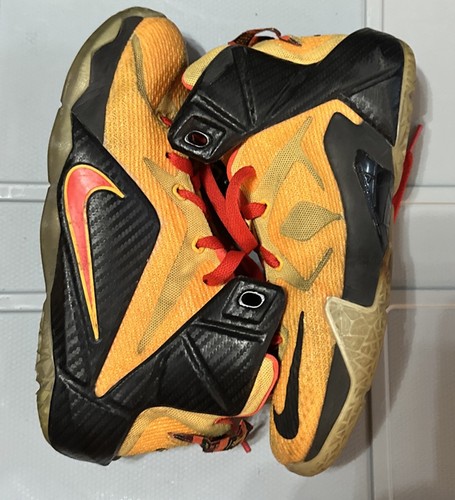 Nike LeBron 12 XII Shoes Boy's Size 5Y Laser Orange Black - Picture 3 of 5