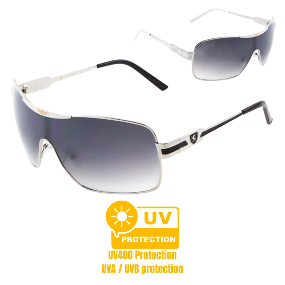 KHAN WRAP AROUND ONE PIECE SHIELD LENS AVIATOR SUNGLASSES SPORT RETRO DESIGNER - Image 4 of 4