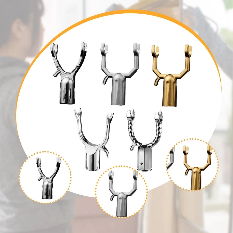 5x Closet Pole Replacement Hooks Metal Utility Hooks Clothes Pole Forks