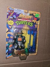 Teenage Mutant Ninja Turtles Shogun Mike MOC 1994 TMNT Silver Armor Blue