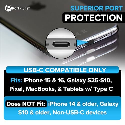 USB C Dust Plugs for iPhone 16, 15 (Plus, Pro Max), 10 Pack Clear, 10 Pack - 第 4/7 張圖片