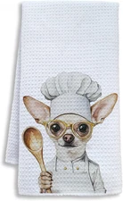 Funny Chihuahua Dog Kitchen Towels, Chihuahua Gifts for Women Dish Tea Towels fo