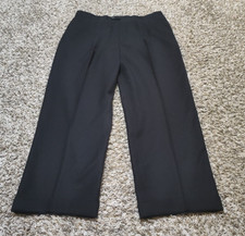 Zanella Dress Pants Mens 36x29 Black 100 Wool Pleated Cuffed Made In Italy