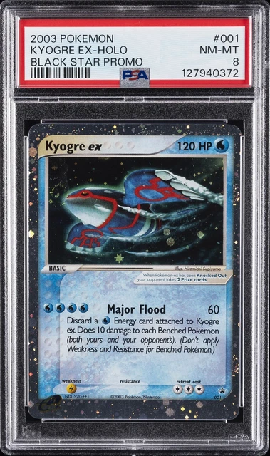 2003 POKEMON BLACK STAR PROMO #001 KYOGRE EX-HOLO PSA 8