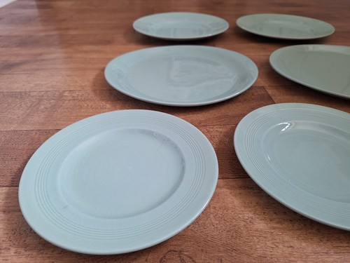 Wood's Ware Beryl Green Wartime Utility Job Lot Dinner Salad Steak Plates x 7 - Picture 2 of 24
