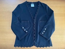 CHANEL Jacket Cardigan Coco Button Size 40 Black Used