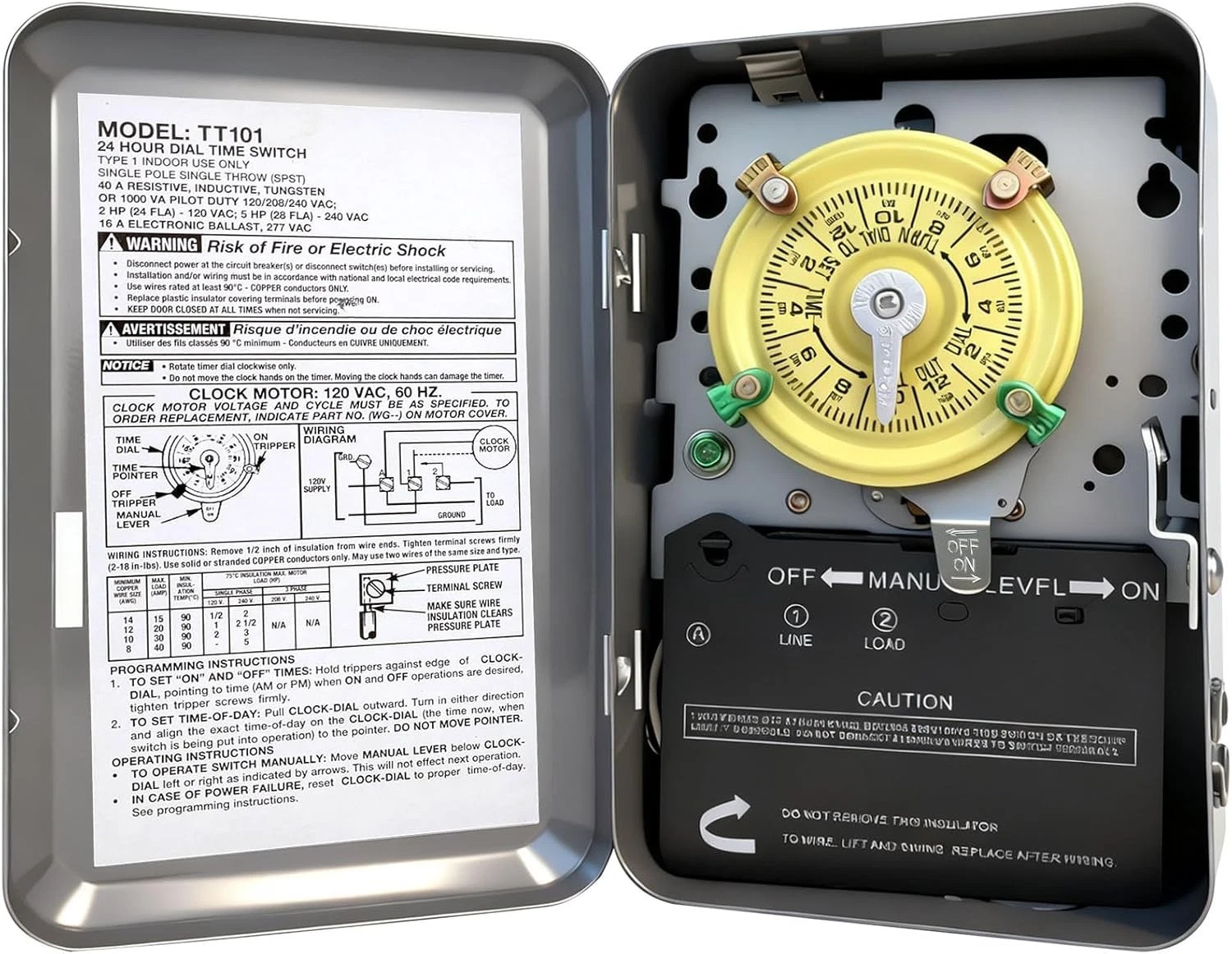T101 Mechanical Timer Switch Pool Pump Heavy-Duty 120V 2HP SPST 40A HVAC Systems
Opens in a new wind