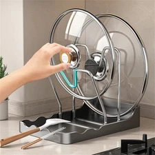 Organized For Kitchen Pot Lid Holder and Spoon Rest for Countertop Storage