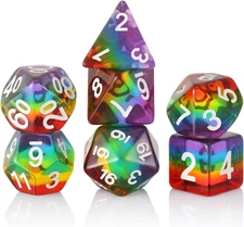 Polyhedral DND Dice Set RPG Rainbow Dice for Dungeons and Dragons(D&D) Role Play