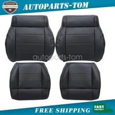 2008-2012 For Jeep Wrangler Driver & Passenger Bottom & Top Seat Cover Black