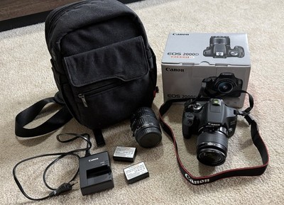 Canon EOS 2000D DSLR-Kamera mit EF-S 18-55mm Objektiv und Zubehör