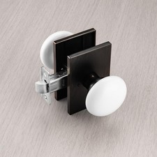 NCL Pomello per Porta Bianco, Bronzo Invecchiato Nero Porcellana Pomelli per Porta Interno, Rettangolare 