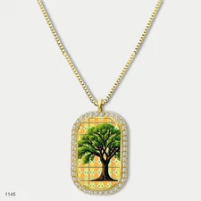 Amazing Tree Of Life Pendant Necklace Chain Graphic Dog Tag Chain Gift Design Ti