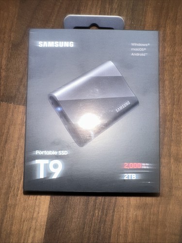 Samsung T9 Portable 2TB 2000MB/s SSD Black Drive MU-PG2T0B/AM BRANDNEU VERSIEGELT