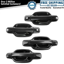 Front & Rear Black Paint to Match Door Handle Set of 4 for GM Pickup Truck