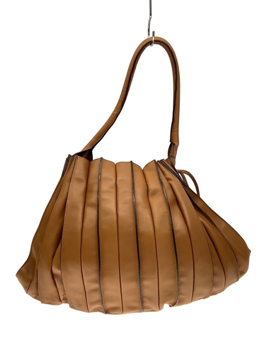 Lupo Leather Handbag Brown Solid Large Women Used Authentic