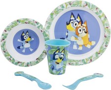 Bluey Children's Tableware Set Microwave Safe Cup Plate Bowl Cutlery Set