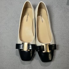 C.Paravano Women's Ballet Flats Shoes Square Toe Flats with Bowknot Size 5.5