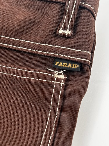 Vintage Farah Time Out West Poly Leisure Pants Suit Set Brown Pearl Snap L/XL - Picture 12 of 20