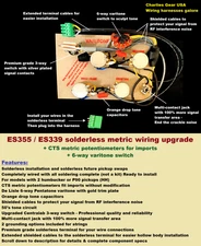 ES355/339 Solderless Wiring Upgrade +6xVaritone +CTS METRIC pots+Shielded Cables