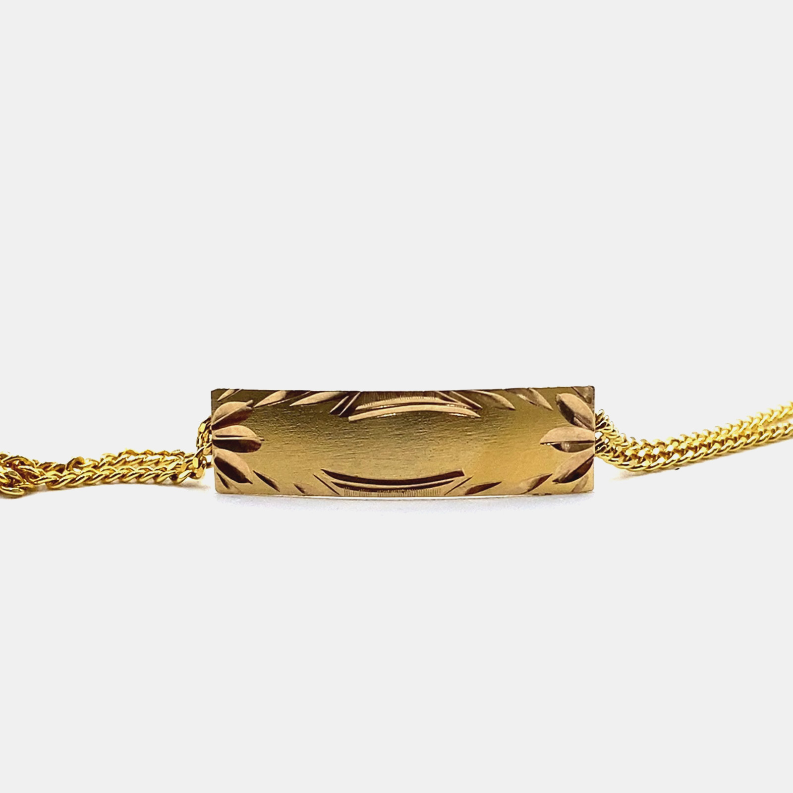 Solid 14k Yellow Gold Rectangular ID Bar Double S… - image 8