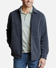 Copper & Oak Men's Stretch Fabric Pockets Shirt Jacket, Blue, XL