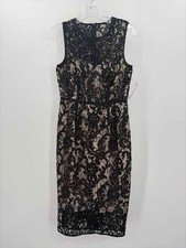 Pre-Owned Vince Camuto Black Size 2 Lace Midi Sleeveless Dress