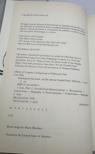 Searching for the Sound: My Life with the Grateful Dead Phil Lesh SIGN 1st 1199 - Picture 3 of 12