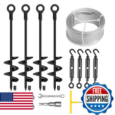 Camitlli 4 Pack 18" Fully Welded Ground Anchors Shed Anchor Kit with 1/8" Galvan
