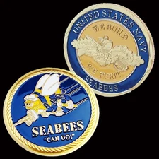 Navy Seabees Challenge Coin Collectable Military Armed Forces 1-pc