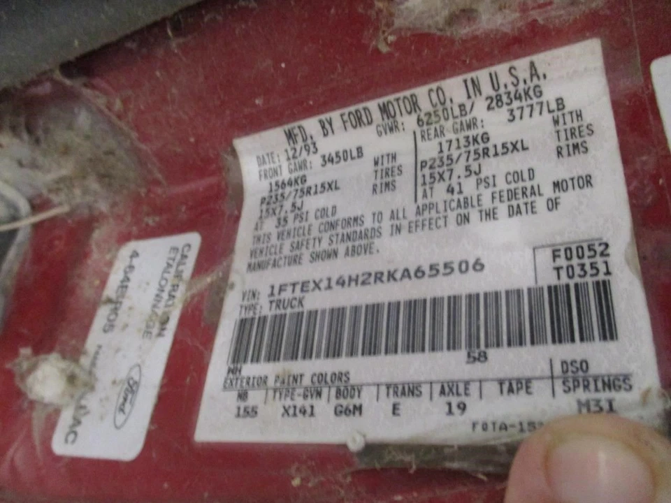 Rear Axle With ABS 3.55 Ratio Fits 87-96 BRONCO 1703608 - Image 3 of 4