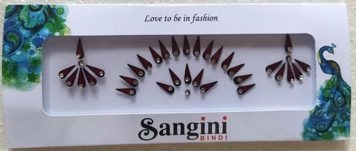 India Traditional Sangini Maroon Crystal Bindi Sticker Forehead Tattoo 35 bindi