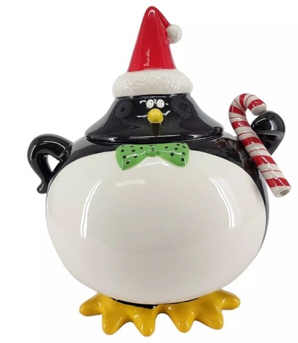 Tarro de galletas de pingüino galleta barril mezcla y tintineo vacaciones de Navidad 11" de alto 1B - Imagen 11 de 11