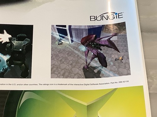2001 Halo 1 Video Game Very rare First Promo window Poster Xbox New Master Chief - Picture 9 of 16