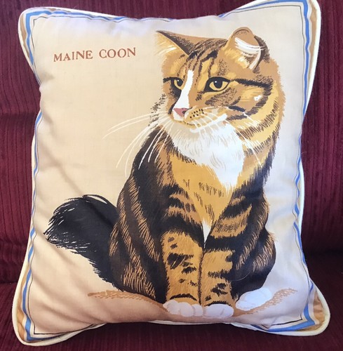 Decorative Handmade Set of 3 Cotton Pillows Cat Designs Kittens Animals - Picture 4 of 11