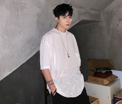 Men's Fashion Summer Round Collar Short Sleeve Loose Casual Pure Color T-shirt - Bild 6 von 12