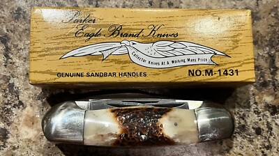 PARKER & SON EAGLE BRAND M-1431 Sandbar Stag 6-Blade Canoe MINT IN BOX