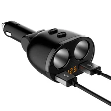 3.1A Car Charger Cigarette Lighter Rotatable Dual USB Splitter Adapter Socket 