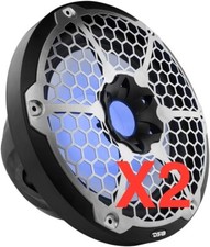 2 DS18 HYDRO NXL-10SUB/BK 10" Marine W. Res Subwoofer RGB LIGTHS 600W 2 Speakers
