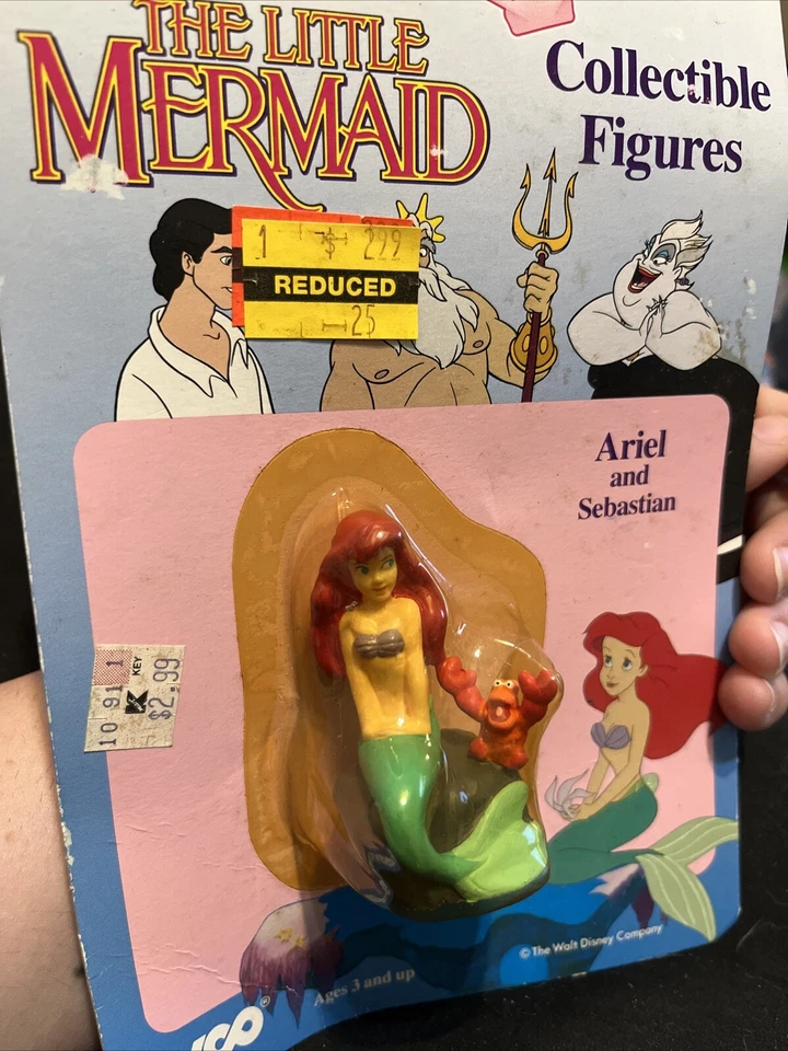 Figura de juguete de colección Walt Disney años 90 La Sirenita Ariel y Sebastian 2" NUEVA Foto 4 de 4