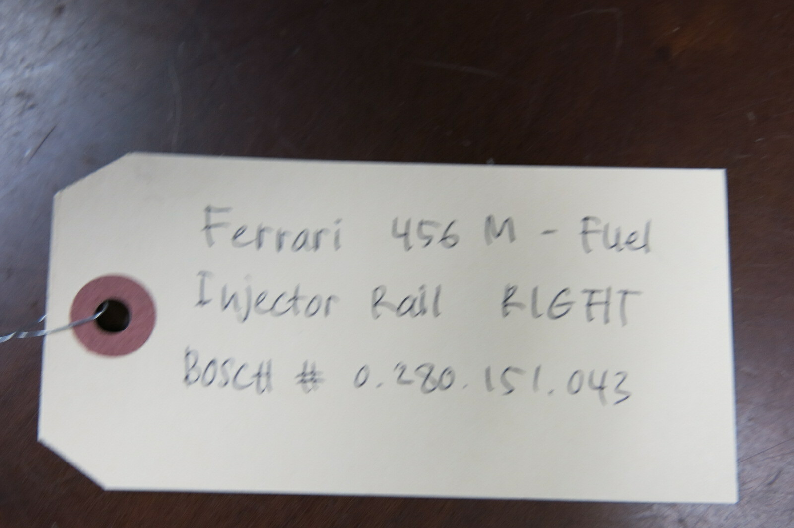 Ferrari 456M OEM Fuel Injector Rail RIGHT - BOSCH 0280151043
