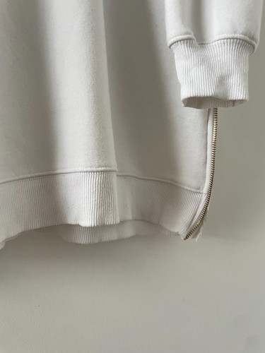 Mint Velvet Womens Jumper Sz S Oversized White Pullover Gold Zip Seam Longline - Picture 5 of 13