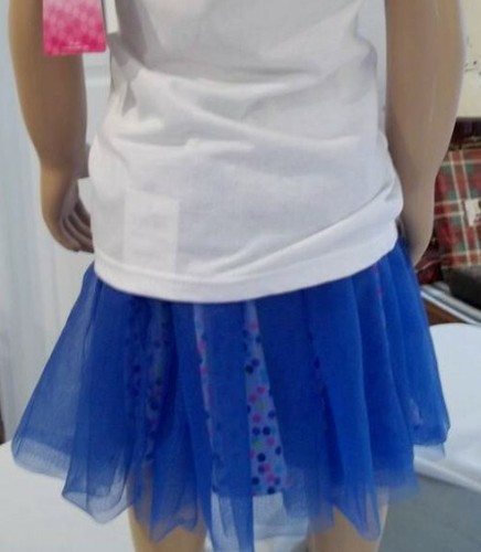 DISNEY Minnie Mouse 2pc Top & Skirt Girls Toddler Baby Set, Blue/White 4Toddler - Picture 5 of 5