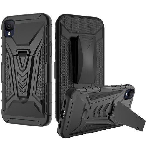 For TCL ION Z Phone Case Holster Heavy Duty Belt Clip Cover +Tempered Glass - Picture 4 of 17