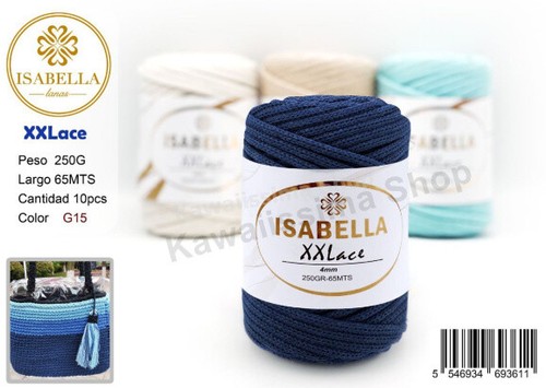 GOMITOLO RICAMO UNCINETTO XXLace Filato macramè 4mm 250G/65MT COLORI A SCELTA - Picture 16 of 17