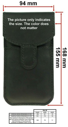 VERTICAL HAND SEWN OF COWHIDE CRAFT WAIST POUCH CASE COVER FOR XIAOMI PHONES - Picture 13 of 15
