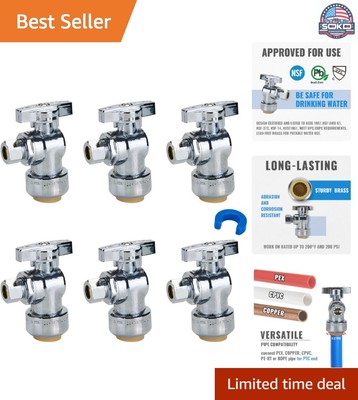 Professional-Grade Push-to-Connect Plumbing Fittings - Easy Installation 6-Pack