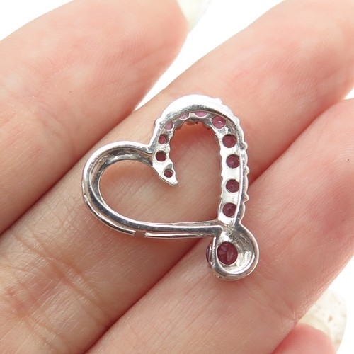 ALWAND VAHAN 925 Sterling Silver Real Amethyst Gemstone Open Heart Pendant - Picture 2 of 8
